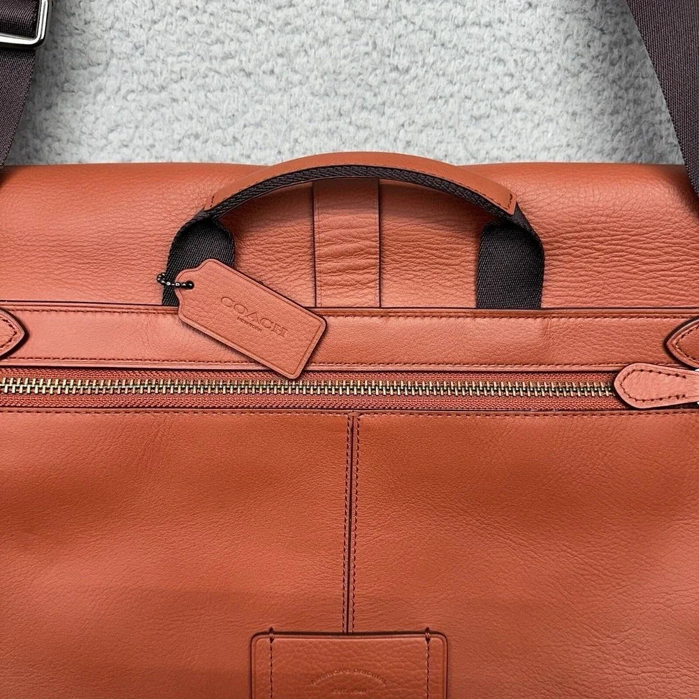 Genuine Coach F23204 Hudson Messenger Tote Terracotta 2 Way Leather Shoulder Bag
